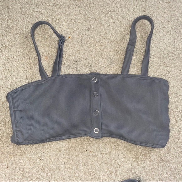 American Eagle grey ribbed bikini set - Picture 4 of 5